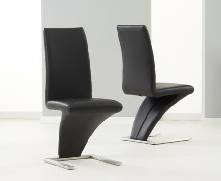 [ALDO001] Aldo Z Black Faux Leather Dining Chairs